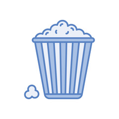 Blue Line Popcorn vector icon