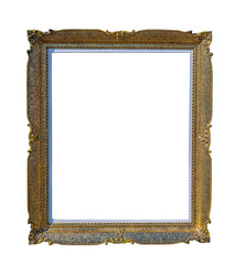 Vintage Gold Art Picture Frame Copy Space Isolated