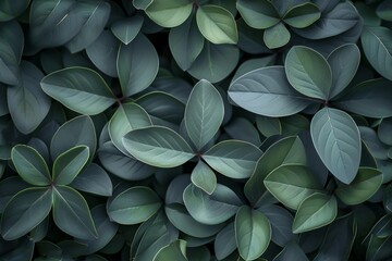 Tiled plant leaves background, floral pattern for wallpaper, color schema - obrazy, fototapety, plakaty