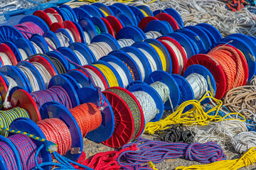 Colourful Nylon Polymer Sunthetic Fibres Ropes at Reels Coils Variety