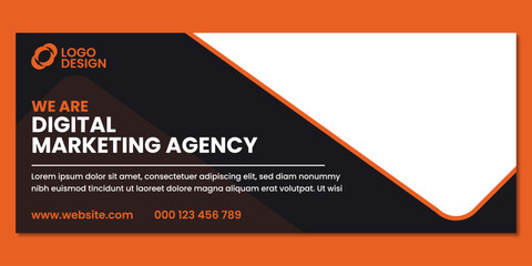 Digital business marketing banner for social media post template