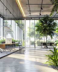 Concept of a green office space