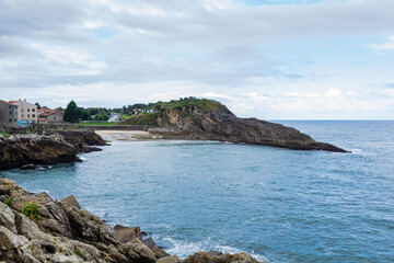 Fototapeta na wymiar View of the Sablon Beach. Llanes - Asturias