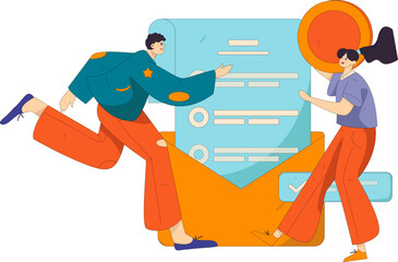 Buy insurance for car flat character vector concept operation illustration
