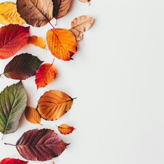 Fototapeta premium autumn leaves on white background