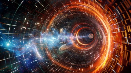 Obraz premium Quantum teleportation is becoming a reality, enabling instantaneous transportation of objects across vast distances