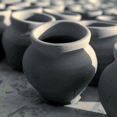 Discover the natural appeal as earthen pots fill the floor, reflecting tradition and simplicity...