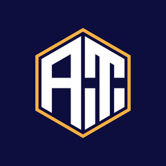 Obraz premium modern at polygon logo design