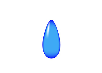 A drop of water is large and beautifully gradient on a white background
