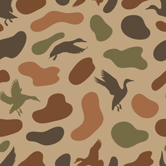 vector seamless duck hunter camouflage pattern, duck hunting camo, hunter camo