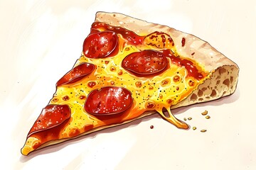 Pepperoni pizza illustration