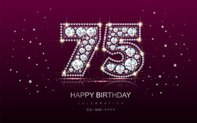 Birthday numbers anniversary 75 seventy-five years