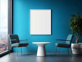 Corporate Indoor Poster Mockup Frame, Blank Frame Poster Mockup