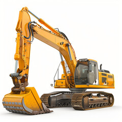 excavator on a white background