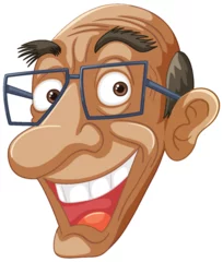 Abwaschbare Fototapete Kinder Vector illustration of a happy, bespectacled man