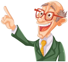 Foto op Plexiglas Animated professor character gesturing with enthusiasm © GraphicsRF