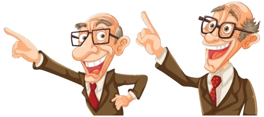 Gordijnen Two animated elderly men gesturing with enthusiasm © GraphicsRF