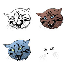 Fototapeta premium set of cats