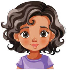 Abwaschbare Fototapete Kinder Vector illustration of a smiling young girl.