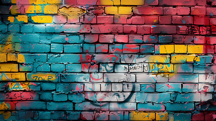 Fototapeta premium Vibrant graffiti wall