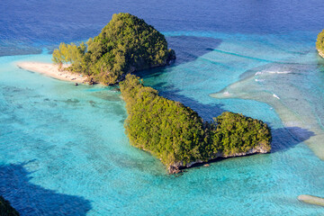 Emerald Waters Surrounding Limestone Island of Palau