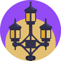 A traditional British street lamp, casting a warm glow against the backdrop of urban streets, symbolizing safety and ambiance.