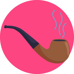 A classic smoking pipe icon, reminiscent of British culture and tradition, often associated with leisurely moments of relaxation and contemplation. - obrazy, fototapety, plakaty