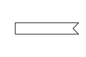 black outline sticker ribbon banners flat style vector illustration isolated on white and transparent background. 