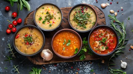 Variety of Hearty Homemade Soups