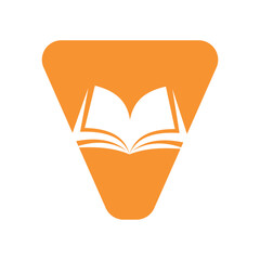 Book Logo combine with letter V vector template