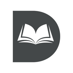 Book Logo combine with letter D vector template