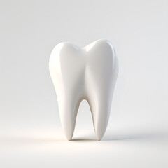 white tooth on white background