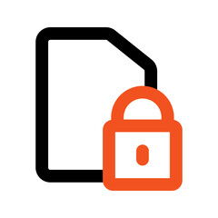 data security outline color icon