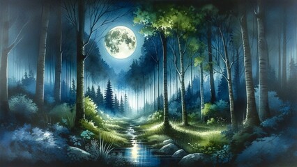 landscape with moon