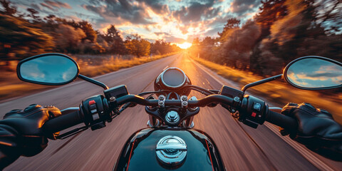 On a speeding motorcycle, I feel a rush of freedom on the open road.