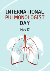 International Pulmonologist Day. 17. Professional holiday. Vector design for banner, greeting card, presentation, flyer. 
