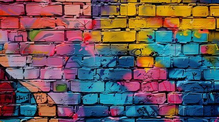 Naklejka premium Abstract graffiti painting on concrete wall