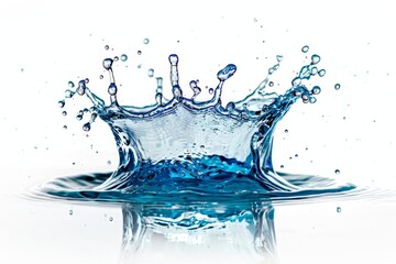Water Splash Crown on White Background