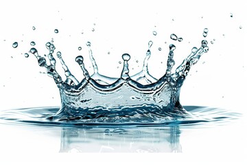 Water Splash Crown on White Background