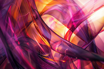 horizontal abstract image of a colourful abstract transparent waves background Generative AI
