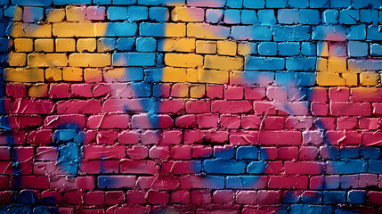Fototapeta premium Abstract graffiti painting on concrete wall