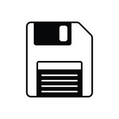 Black solid Floppy Disk Call vector icon