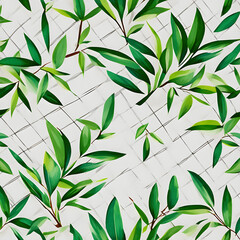 green leaves seamless pattern