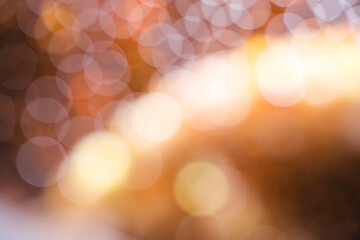 Warm color of bokeh light as background