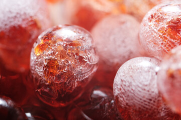 Macro texture of frozen pearl ball