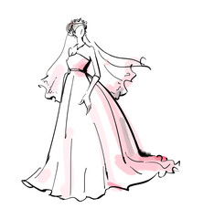 Bride in white wedding dress Bridal