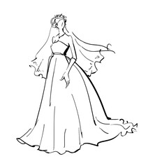 Bride in white wedding dress Bridal