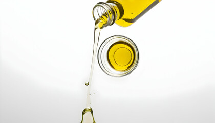Bottle of olive oil and vinegar isolated on white background