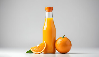 bottle of orange juice isolated on a white background