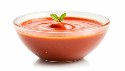 Bowl with Cocktail sauce isolated on white background